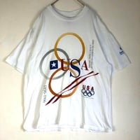 90s USA　オリンピック　シングルステッチ　ヘインズ　Tシャツ　白