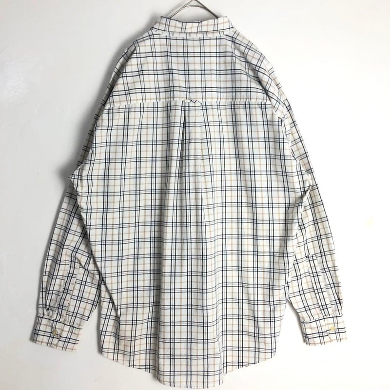 CHAPS チャップス ラルフローレン 長袖 コットン シャツ チェック 白 