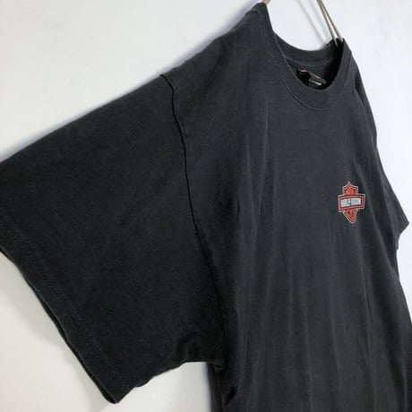 ハーレーダビッドソン　両面　ビッグロゴ　オークランド　Tシャツ　黒