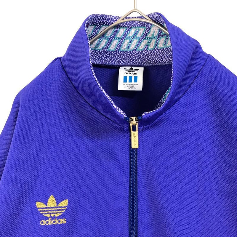 90s 超人気 アディダス トラックジャケット ジャージ デサント製 刺繍ロゴO f611e9b8480fa4d429e79ecc1b53be