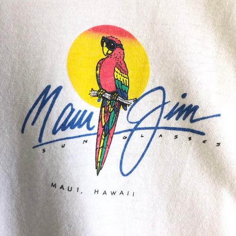 USA製 90s シングルステッチ　MAUI HAWAII  ビッグロゴ　半袖　Tシャツ　ホワイト