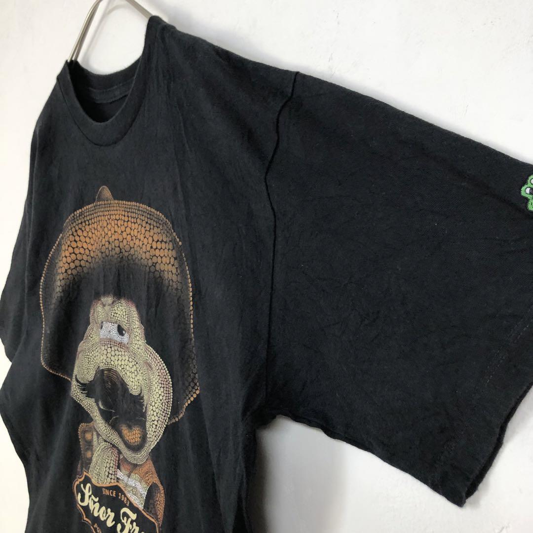 00s セニョールフロッグス カエル ビッグロゴ 半袖 Tシャツ 黒 | PEACE 