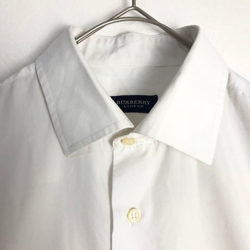 Burberry バーバリー 無地 コットン 長袖 シャツ 白 | PEACE TOWN