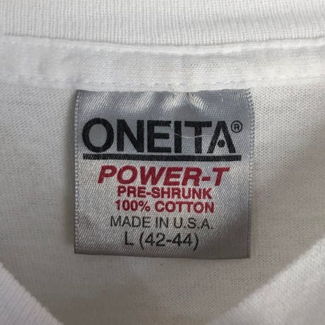 USA製　ONEITA　DIVING LEADERS NAUI　Tシャツ　長袖　ロンT　白