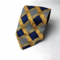 Christian Dior クリスチャンディオール　シルク　ネクタイ　紺　黄