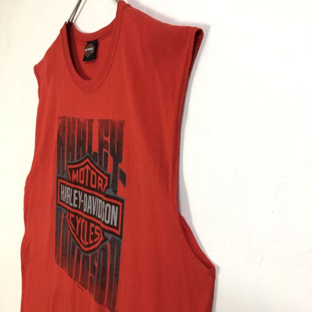 ハーレーダビッドソン USA製 タンクトップ リンチバーグ 胸ポケット 赤 L ハーレーダビッドソン 両面 ビッグロゴ タンクトップ 赤 | PEACE