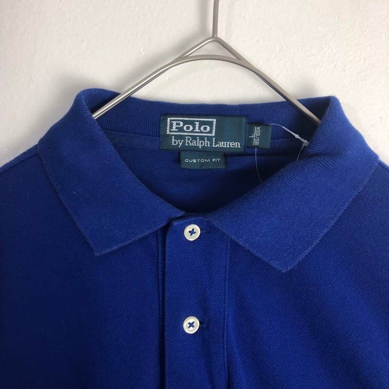 POLO ラルフローレン ポロ 長袖 ポロシャツ ロゴ 刺繍 青 | PEACE TOWN