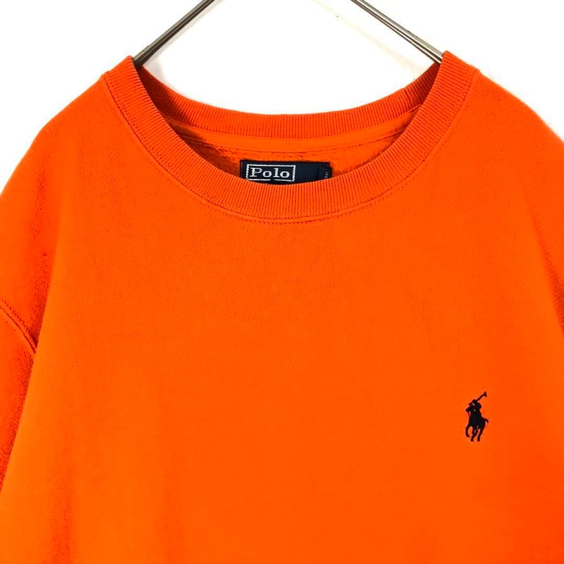 ポロラルフローレン スウェット トレーナー 無地 刺繍 ロゴ オレンジ