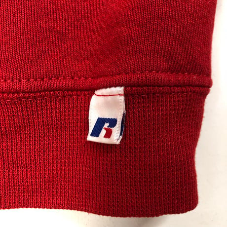 ラッセル　カレッジ　刺繍　ロゴ　スウェット　トレーナー　赤