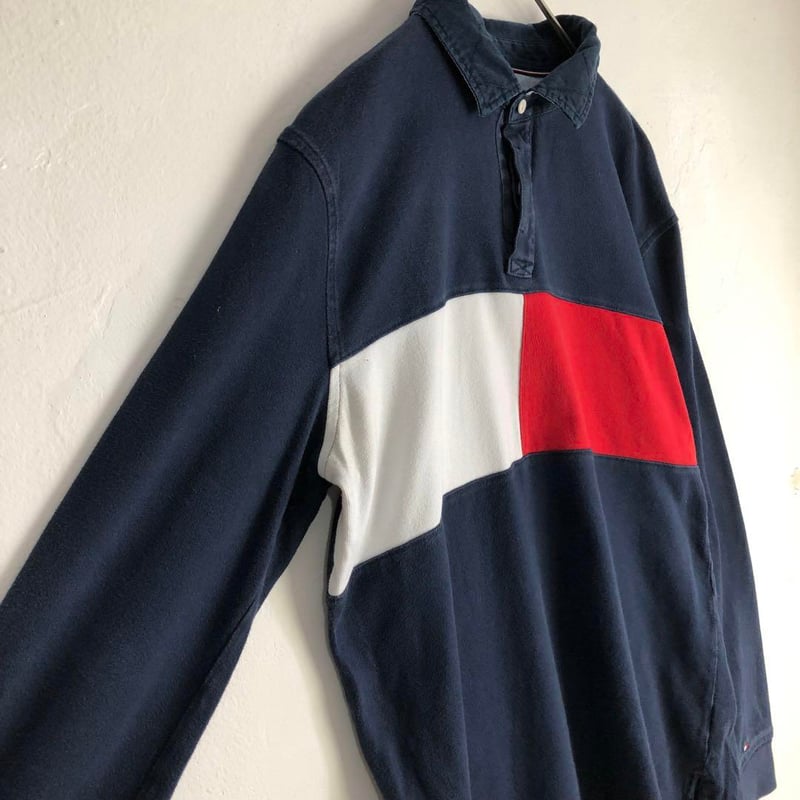 TOMMY HILFIGER トミーヒルフィガー 刺繍 ロゴ 長袖 ラガーシャツ