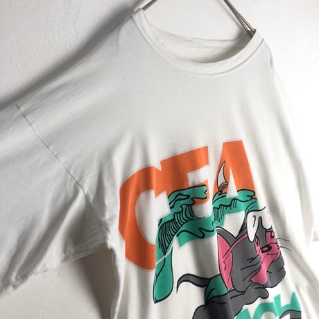 Tom and Jerry トムジェリ　Tシャツ　ビッグプリント　白