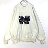 カレッジ　ミシガン　ビッグロゴ　スウェット　トレーナー　オフホワイト