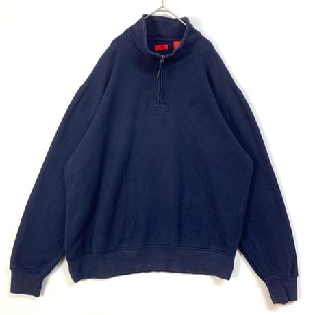 IZOD  アイゾッド　ハーフジップ　ロゴ　スウェット　トレーナー　紺