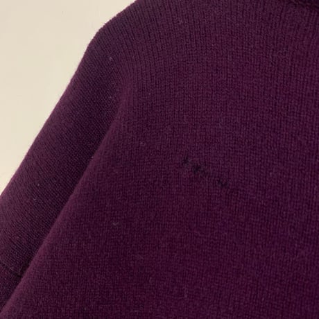 ポロ　ラルフローレン　ウール　ニット　セーター　刺繍　ロゴ　紫