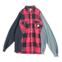 Carhartt カーハート　リメイク　再構築　ロゴ　スウェット　ネルシャツ