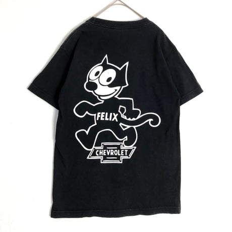 フィリックスザキャット　ビッグプリント　半袖　Tシャツ　黒