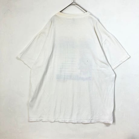 00s　フィッシング 釣り人　魚　ビッグロゴ　半袖　Tシャツ　白