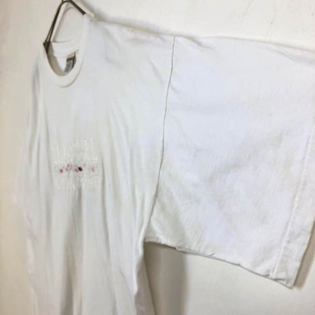 90s シングルステッチ　刺繍　ビッグロゴ　テネシー　Tシャツ　白