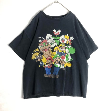 SUPER MARIO スーパーマリオ　Tシャツ　ビッグプリント　ブラック