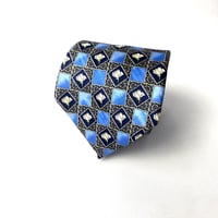 LANVIN ランバン　フランス製　ネクタイ　花　総柄　青