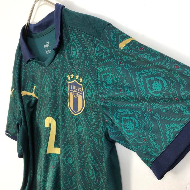 イタリア ゲームシャツ ユニフォーム サッカー 刺繍 ロゴ 緑 L | PEACE