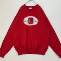 カレッジ　オハイオ大学　刺繍　ロゴ　切替　スウェット　トレーナー　赤