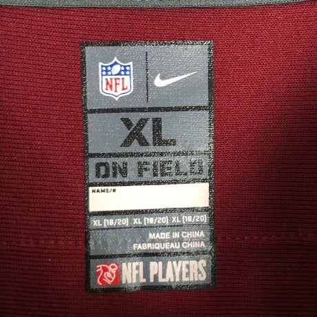 NIKE  ナイキ　NFL　レッドスキンズ　ゲームシャツ　ユニフォーム　赤