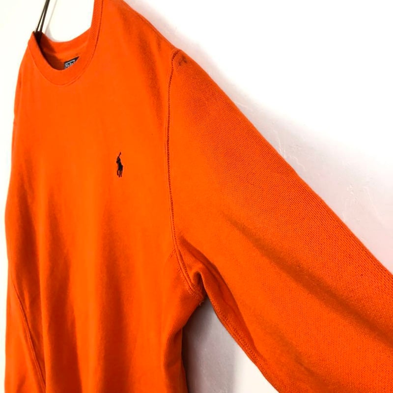 ポロラルフローレン スウェット トレーナー 無地 刺繍 ロゴ オレンジ