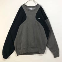 チャンピオン　刺繍　リメイク　切替　スウェット　トレーナー　黒