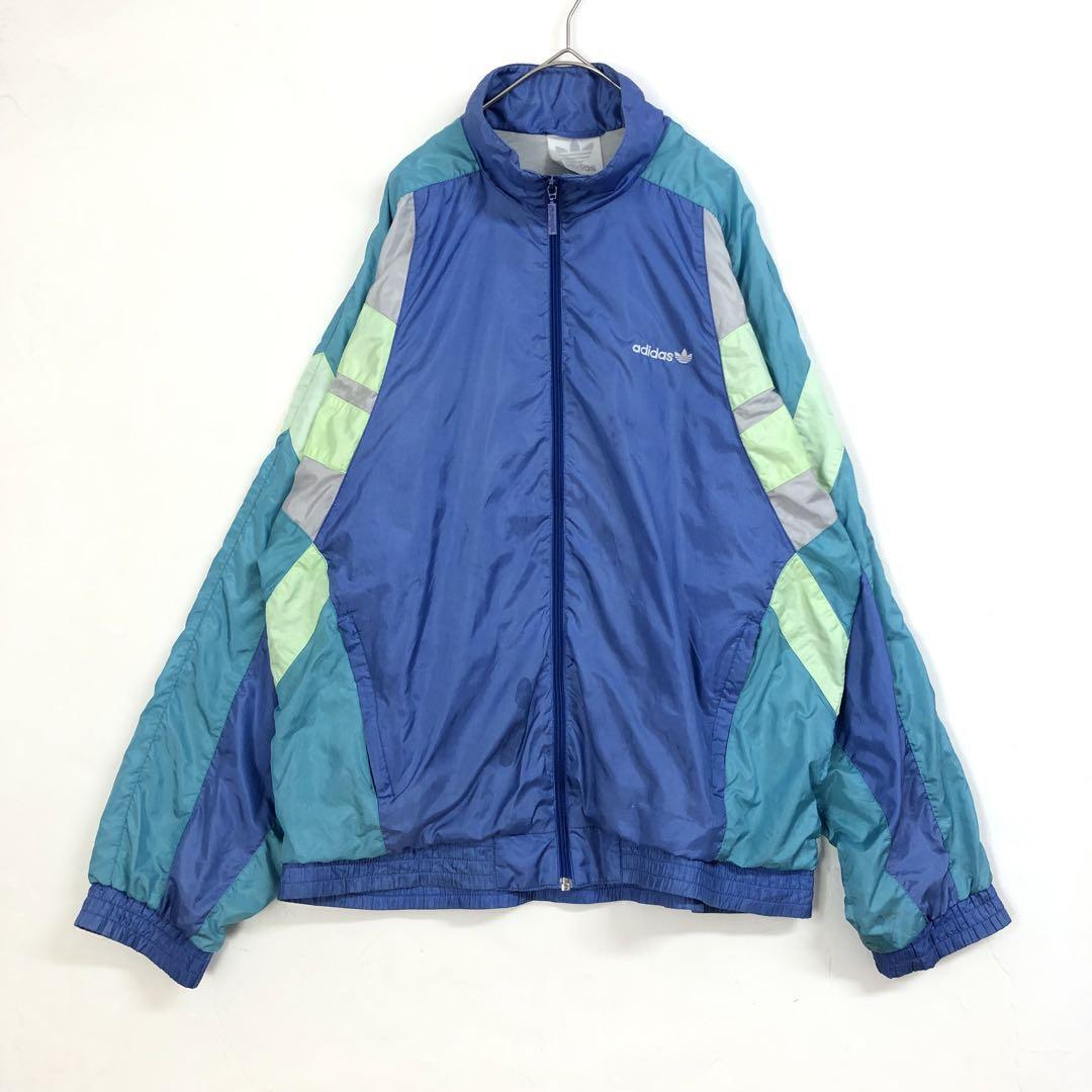 3176 80s アディダスオリジナルス　ジャージ　ナイロンジャケット　刺繍ロゴ 80's アディダスオリジナルス ジャージ ナイロンジャケット 刺繍 ロゴ