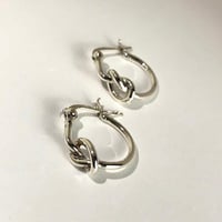 SILVER 925　シルバー　結び目　フープピアス　925 刻印　布袋付き