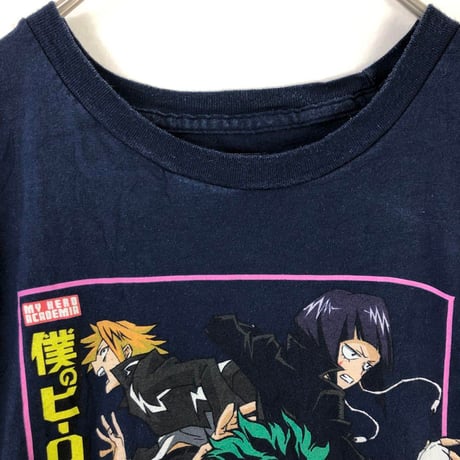 僕のヒーローアカデミア　ヒロアカ　ヴィンテージ　ビッグロゴ　半袖　紺