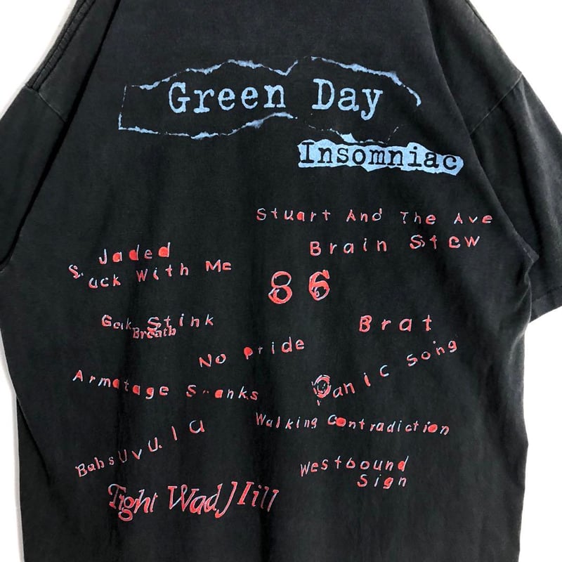 3717　グリーンディ　シングルステッチ　ビッグプリント　バンT　Tシャツ　黒 BOOTLEG GREEN DAY グリーンデイ シングルステッチ ビッグ