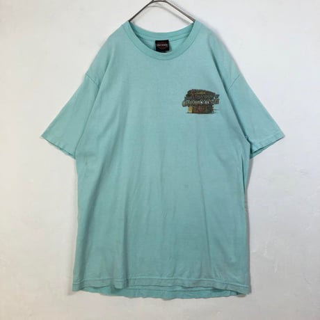 ハーレーダビッドソン　両面　ビッグロゴ　半袖　Tシャツ　水色