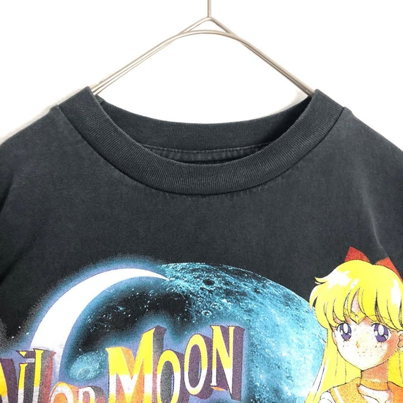 3686 セーラームーン　シングルステッチ　ビッグプリント　Tシャツ　黒 BOOTLEG セーラームーン シングルステッチ ビッグプリント アニメ T