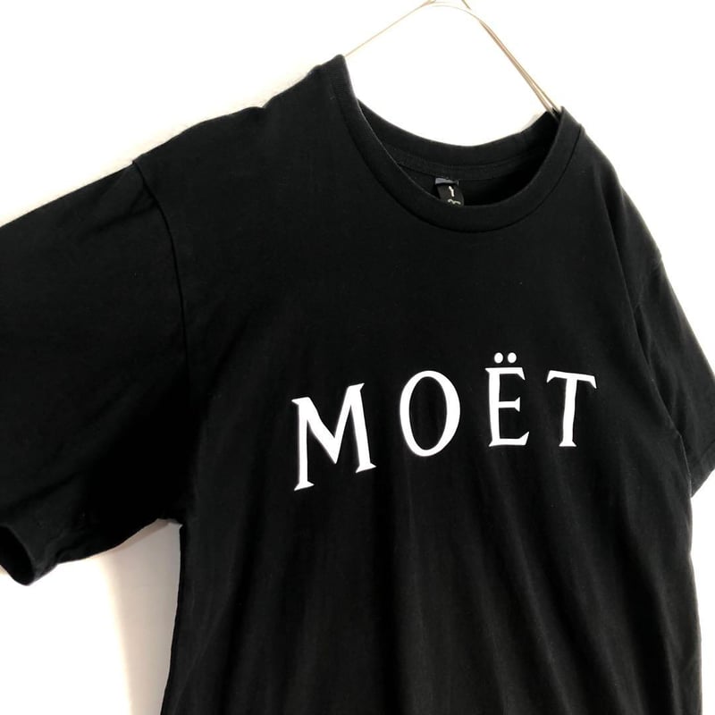 Moët モエ シャンパン 企業 ビッグプリント Tシャツ 半袖 黒 | PEACE TOWN