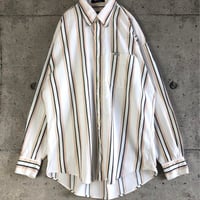 90s  チャップス　ラルフローレン　ストライプ　刺繍ロゴ　BD コットン　シャツ