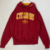 カレッジ　アイオワ　大学　チーム　刺繍　ビッグロゴ　パーカー　赤茶