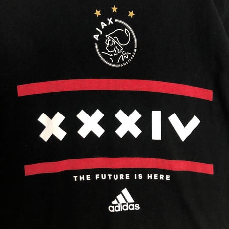 adidas アディダス　AJAX　ビッグプリント　半袖　Tシャツ　黒