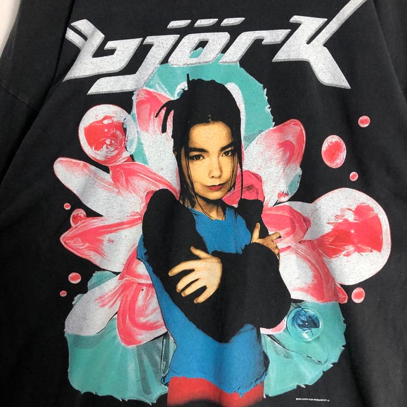 bjork ビョーク 袖プリ 両面プリント ロンT XL シングル BOOTLEG Björk ビョーク シングルステッチ 両面 ビッグプリント ロンT