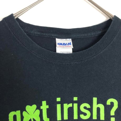 got irish? アイルランド　パロディ　カレッジ　クローバー　Tシャツ　黒
