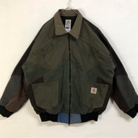 カーハート　リメイク　再構築　ジャケット　ロゴ　切替　パッチワーク