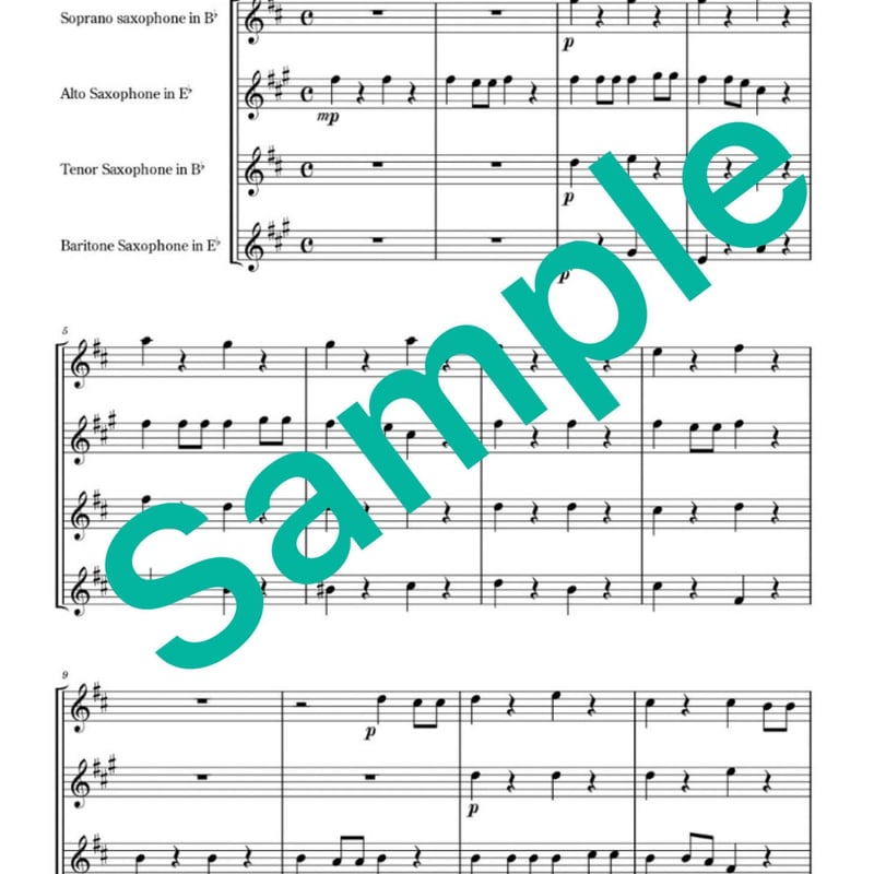 楽譜　櫛田胅之扶 サクソフォン四重奏のための「万葉」（飛鳥の古い詩） ほたるこい 楽譜 サクソフォン4重奏 保護猫チャリティー