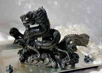 【金龍神】 ゴールドオブシディアン特注龍神彫刻
