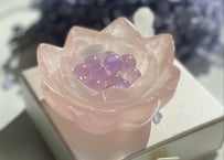 【ローズクォーツ】蓮の花のトレイ