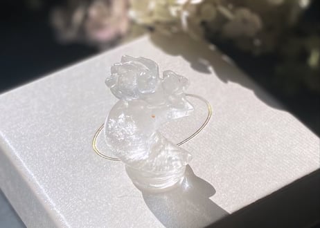天然水晶（クリアクォーツ）／月の上のきつね