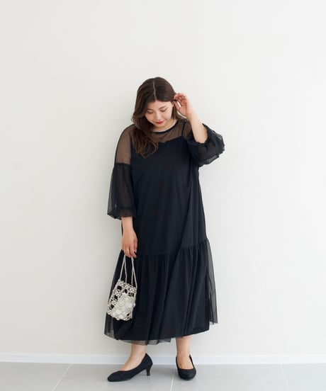tulle dress｜ブラック