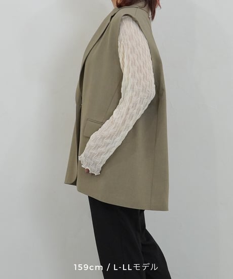 vest jacket | カーキ