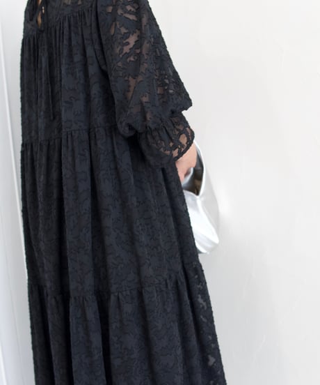 jacquard one-piece｜ブラック