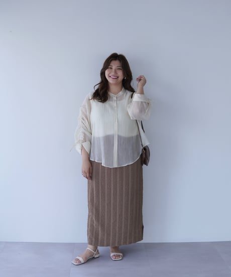 line tight skirt｜ブラウン